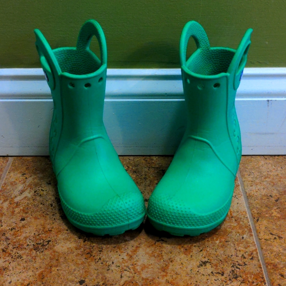Crocs Handle-It Rain boots, Green, size Childs 9